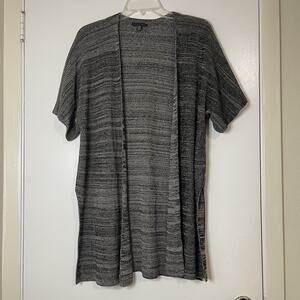 Eileen Fisher Short sleeve open front gray sweater cardigan S/M